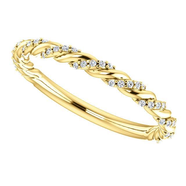 Twisted Wedding Band with 0.30 TCW Round Cut Moissanite