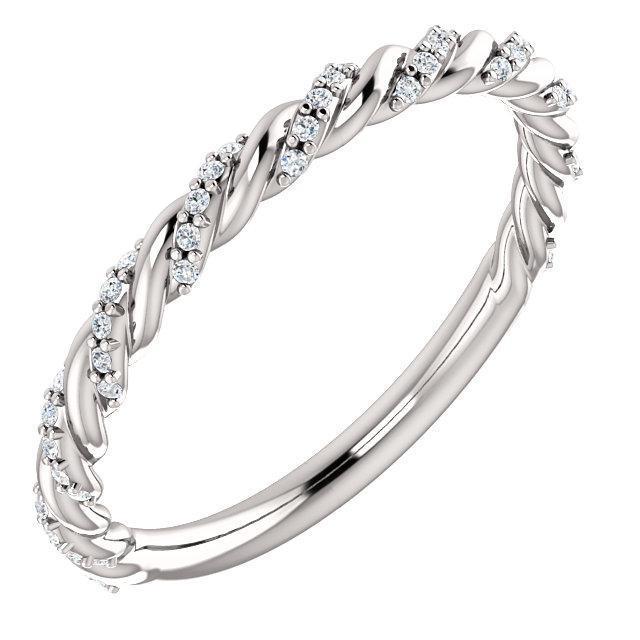 Twisted Wedding Band with 0.30 TCW Round Cut Moissanite