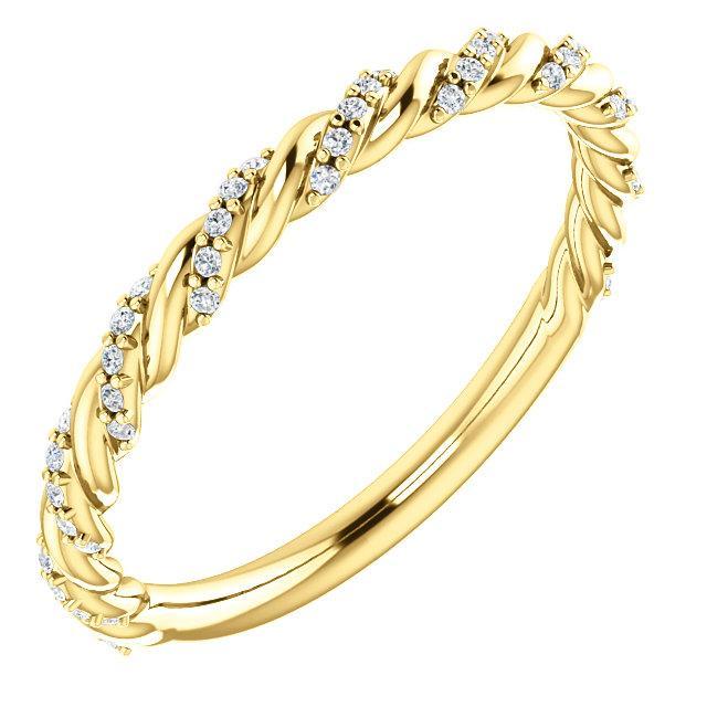 Twisted Wedding Band with 0.30 TCW Round Cut Moissanite