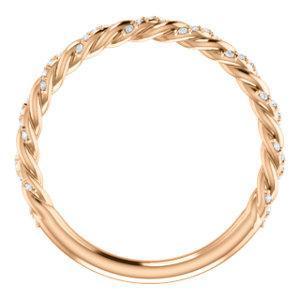 Twisted Wedding Band with 0.30 TCW Round Cut Moissanite