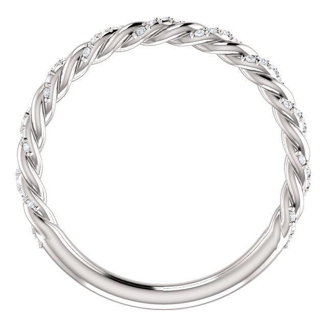 Twisted Wedding Band with 0.30 TCW Round Cut Moissanite