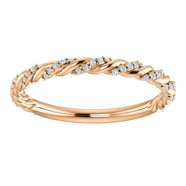 Twisted Wedding Band with 0.30 TCW Round Cut Moissanite