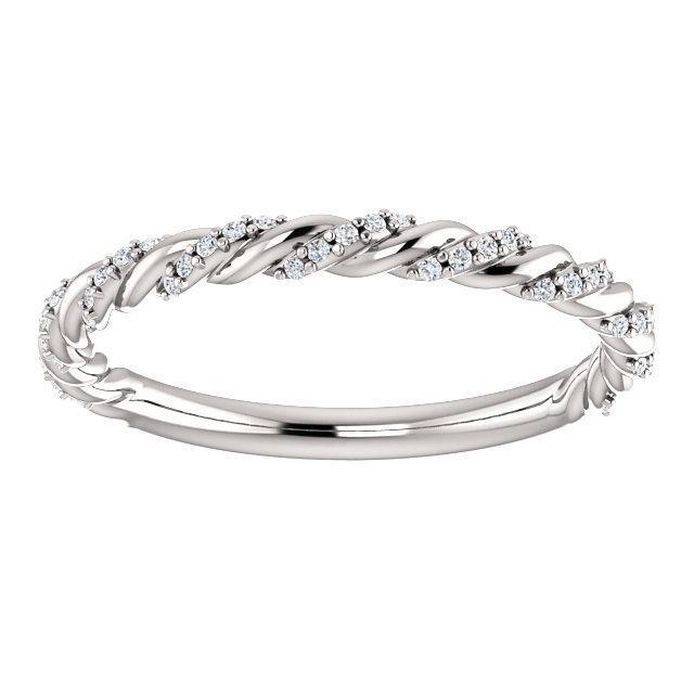 Twisted Wedding Band with 0.30 TCW Round Cut Moissanite