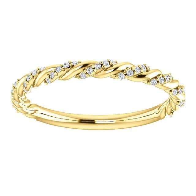 Twisted Wedding Band with 0.30 TCW Round Cut Moissanite
