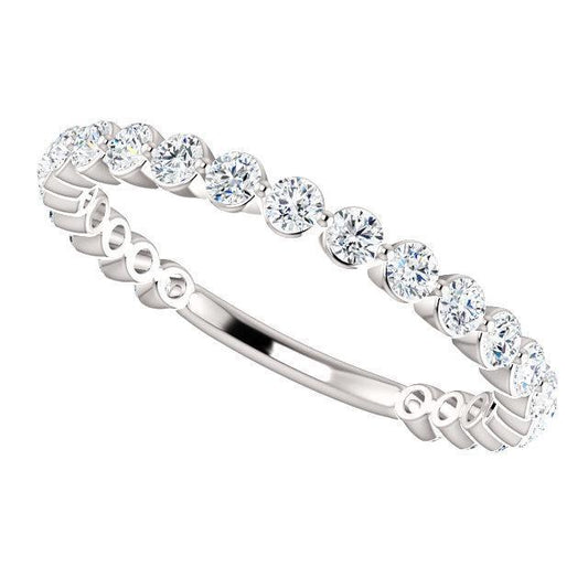 Semi Eternity Wedding Band with 2.0 TCW Round Cut Moissanite