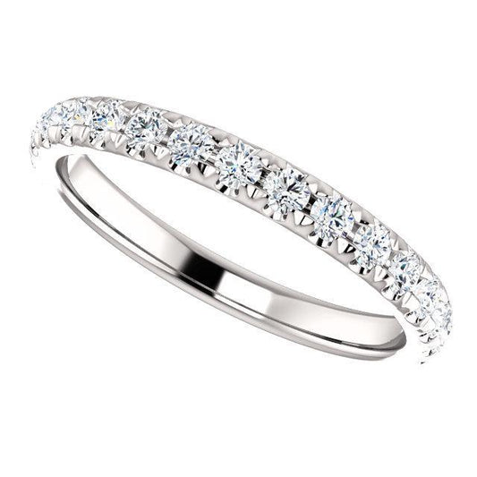 Semi Eternity Wedding Band with 2.50 TCW Round Cut Moissanite
