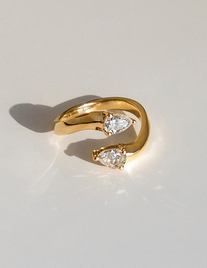 0.80 TCW Pear Lab Grown  Diamond Open Wedding Wedding Band