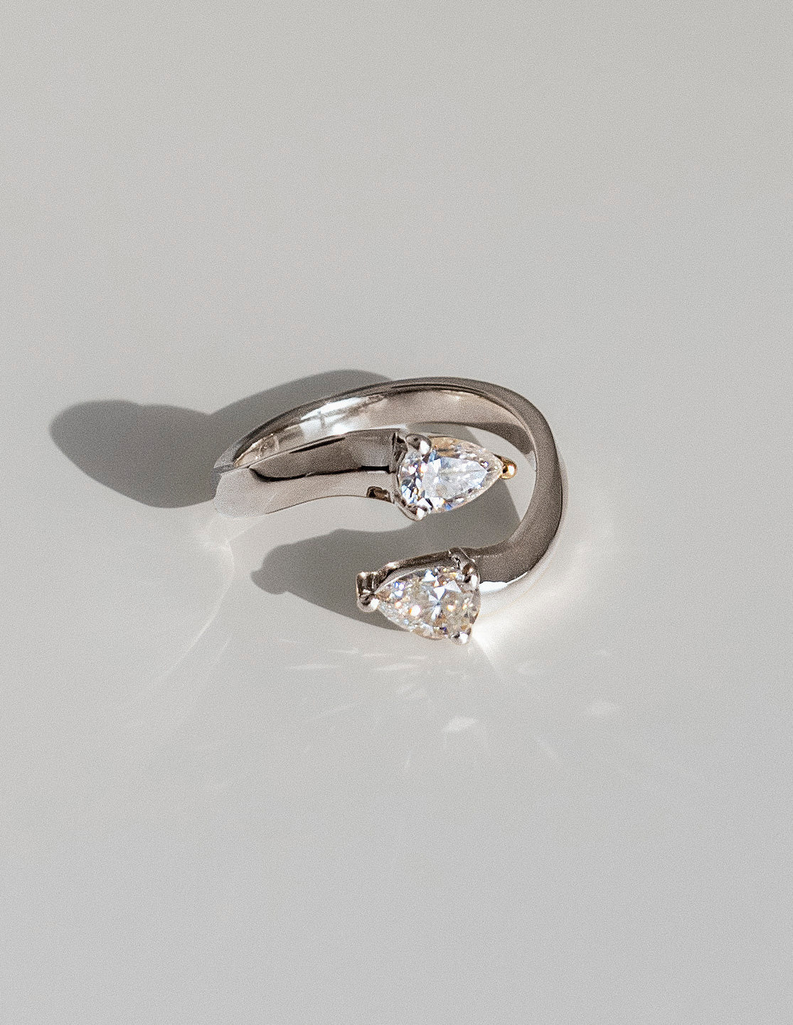 0.80 TCW Pear Lab Grown  Diamond Open Wedding Wedding Band