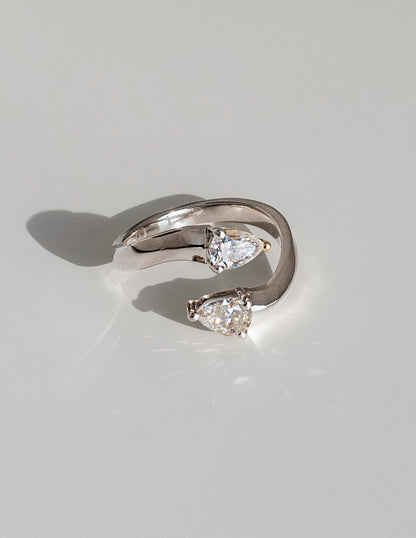 0.80 TCW Pear Lab Grown  Diamond Open Wedding Wedding Band