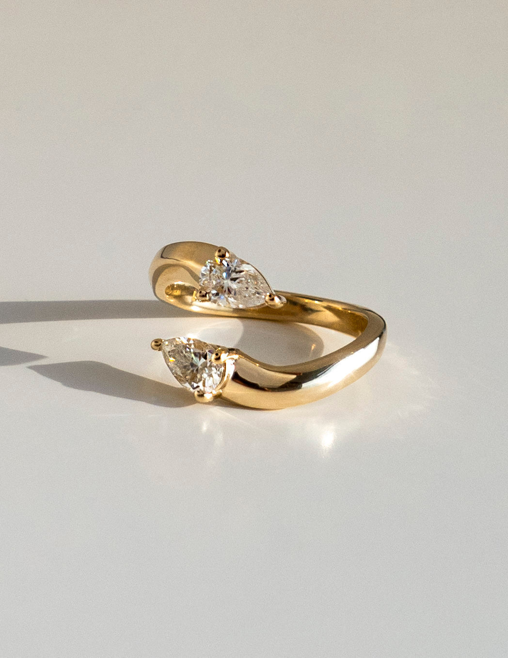 0.80 TCW Pear Lab Grown  Diamond Open Wedding Wedding Band