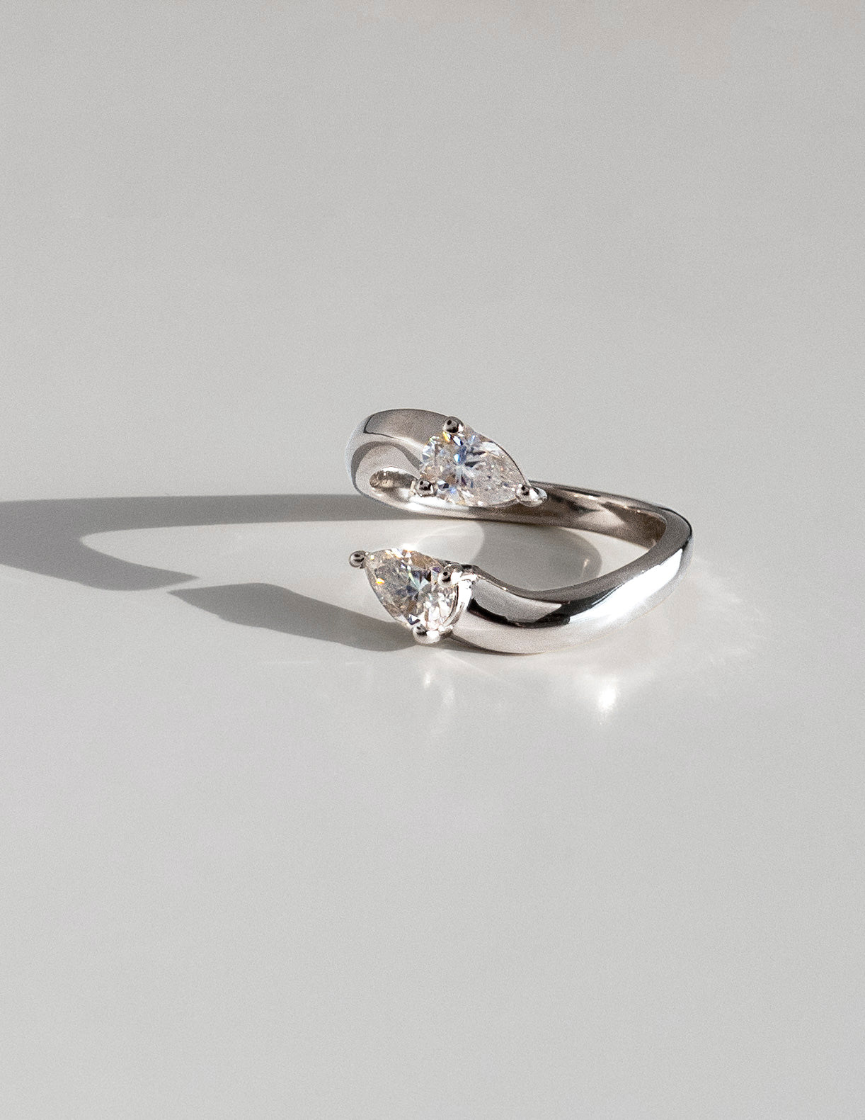 0.80 TCW Pear Lab Grown  Diamond Open Wedding Wedding Band