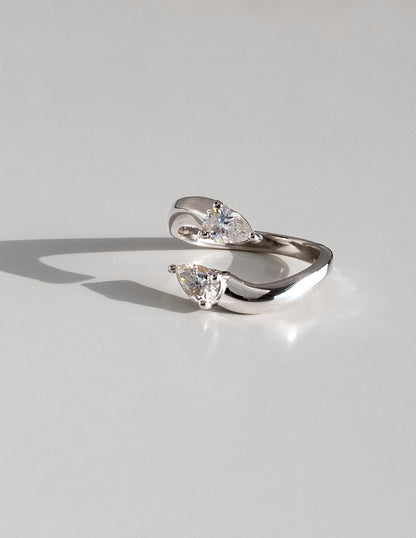 0.80 TCW Pear Lab Grown  Diamond Open Wedding Wedding Band