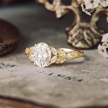 1.0 CT Carat Moissanite Diamond Oval Shape Vintage Engagement Ring