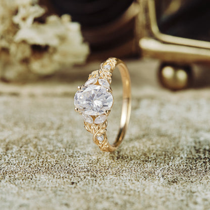 1.0 CT Carat Moissanite Diamond Oval Shape Vintage Engagement Ring