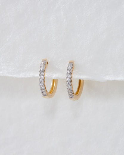 Hoops Stud Earrings with 0.10 TCW Round Cut Moissanite