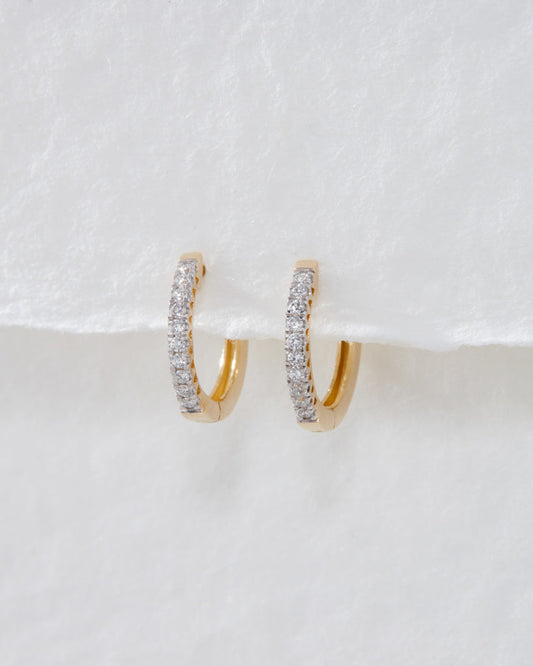 Hoops Stud Earrings with 0.10 TCW Round Cut Moissanite