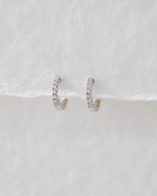 Huggies Stud Earrings with 0.06 TCW  Round Cut Moissanite