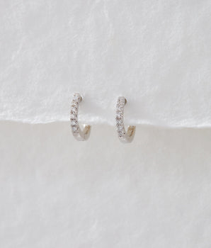 Huggies Stud Earrings with 0.06 TCW  Round Cut Moissanite