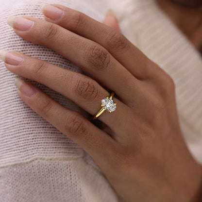 Solitaire Ring with 1.20 CT Oval Moissanite