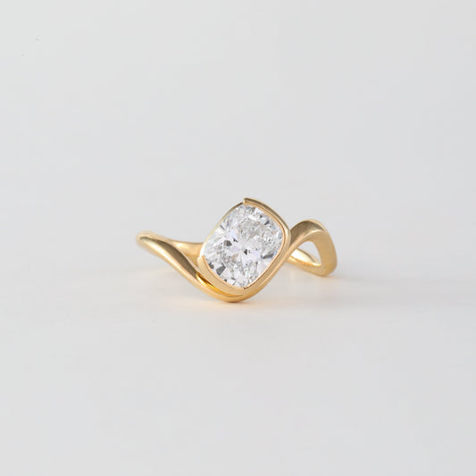 1.47 -3.50 CT Cushion Cut Lab Grown Diamond Unique Engagement ring