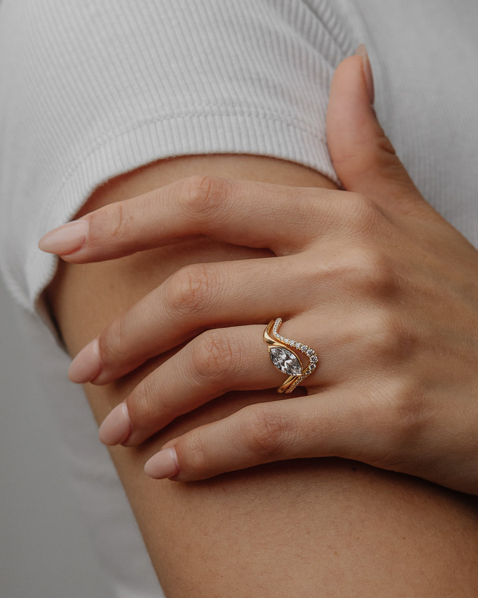 1.14 -3.50 CT Marquise Lab Grown Diamond Unique Engagement ring