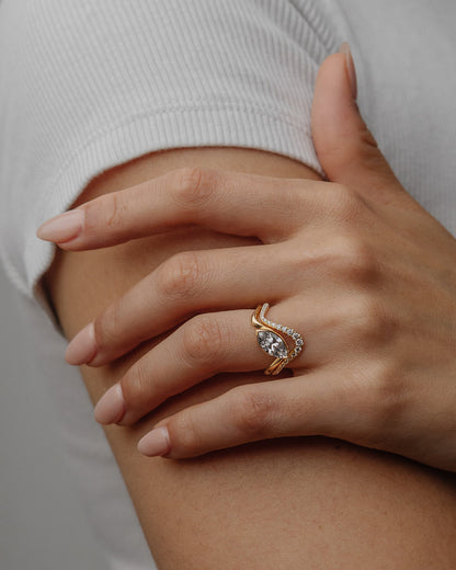 1.14 -3.50 CT Marquise Lab Grown Diamond Unique Engagement ring