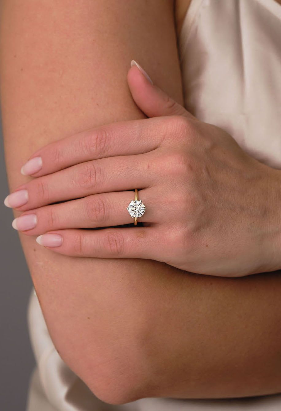 Solitaire Ring with 3.0 CT Round Cut Moissanite