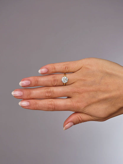 Solitaire Ring with 3.0 CT Round Cut Moissanite