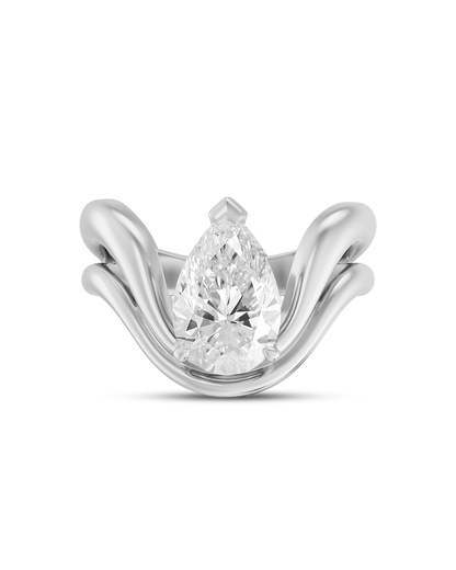 Ariane- Pear Double Band Curved Style Lab Grown Diamond Engagement Ring