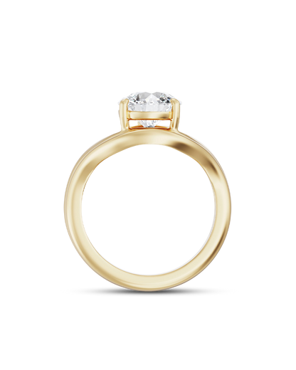 Ariane- Pear Double Band Curved Style Lab Grown Diamond Engagement Ring