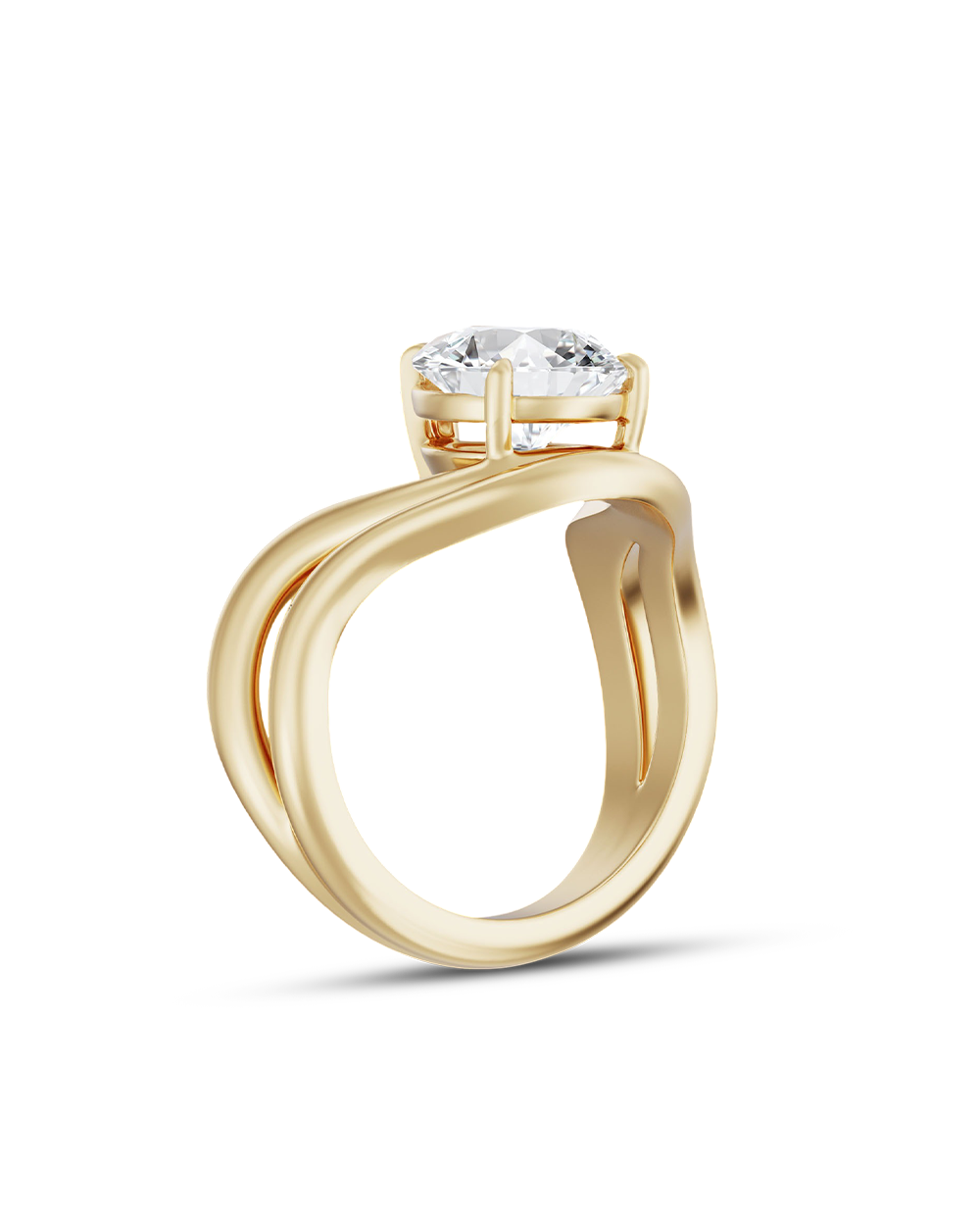 Ariane- Pear Double Band Curved Style Lab Grown Diamond Engagement Ring