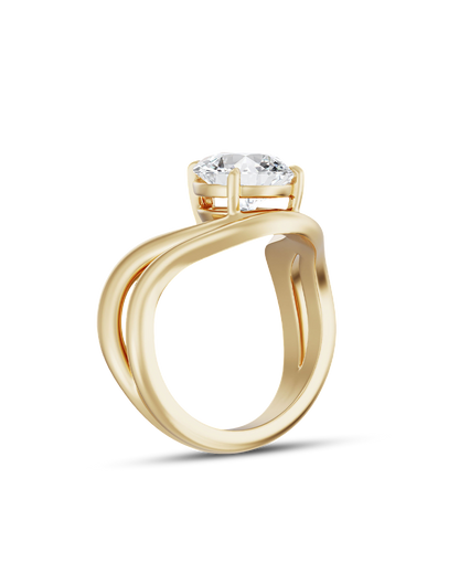 Ariane- Pear Double Band Curved Style Lab Grown Diamond Engagement Ring
