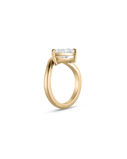 Celine- East West Pear Floating Style Diamond Solitaire Lab Grown Diamond Engagement Ring
