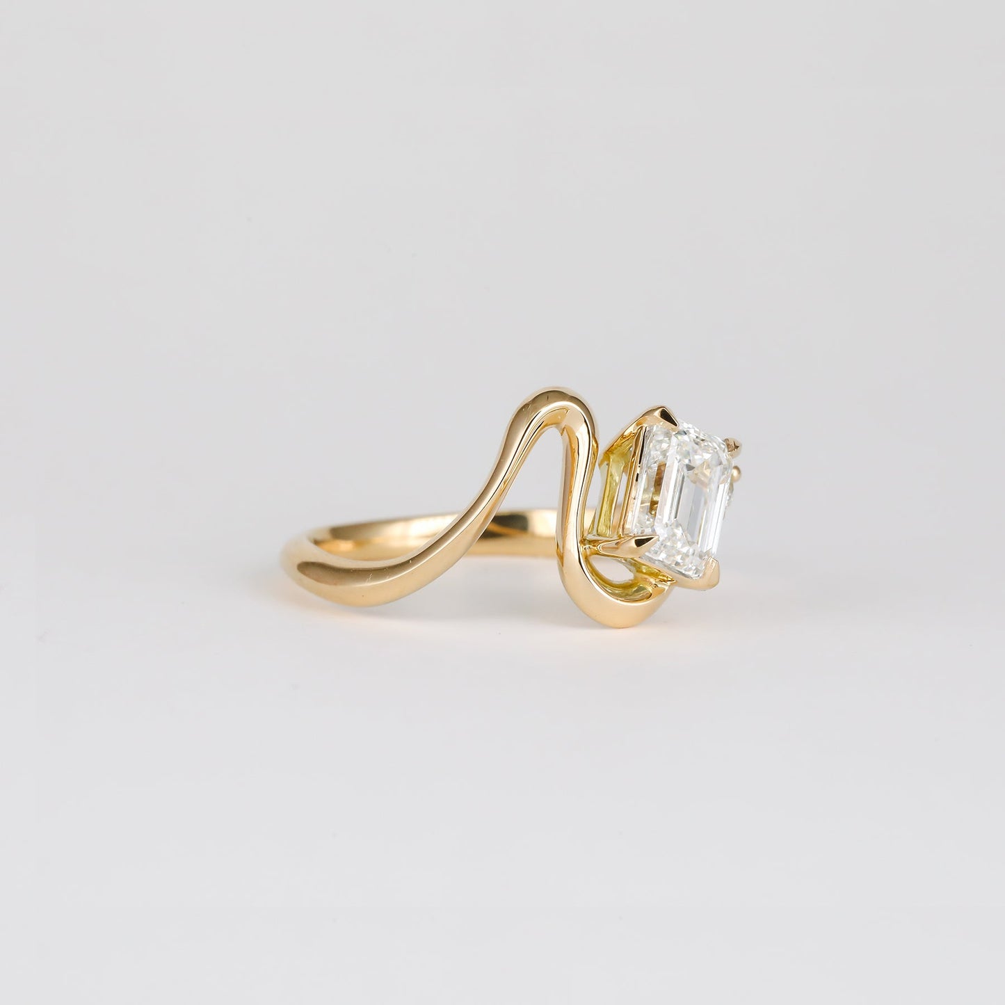1.0 - 3.0 CT Emerald Cut Lab Grown Diamond unique Engagement ring