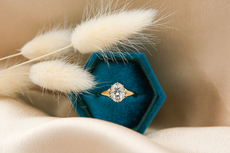 Solitaire Ring with 2.0 CT Oval Cut Moissanite