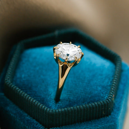 Solitaire Ring with 2.0 CT Oval Cut Moissanite