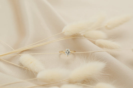 Solitaire Ring with 1.50 CT Oval Cut Moissanite