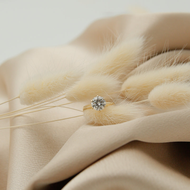 Solitaire Ring with 1.50 CT Round Cut Moissanite