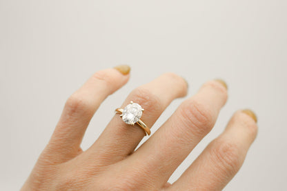 Solitaire Ring with 3.0 CT Oval Cut Moissanite