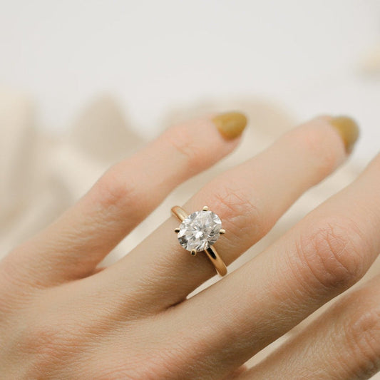 Solitaire Ring with 3.0 CT Oval Cut Moissanite