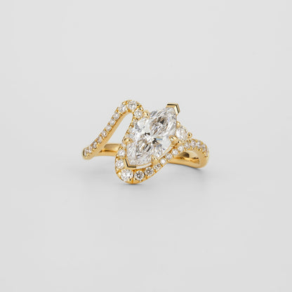 2.0 - 3.0  CT Marquise Lab Grown Diamond Unique Engagement Ring