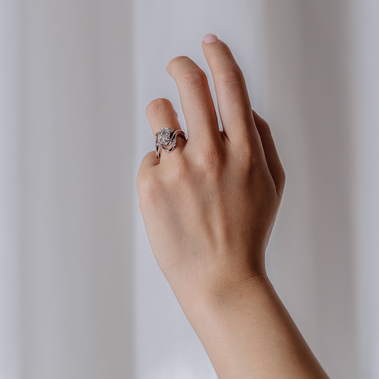 1.24-3.50 CT Oval Lab Grown Diamond Unique Bridal Ring Set
