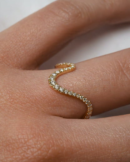 0.40 TCW Round Lab Grown Diamond Curved Wedding Band
