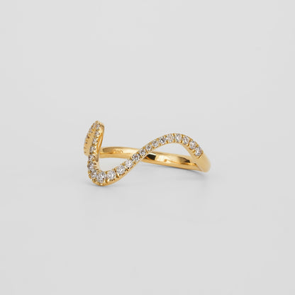 0.40 TCW Round Lab Grown Diamond Curved Wedding Band