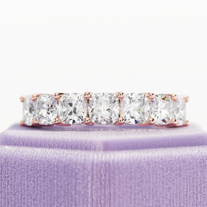 2.10 TCW Cushion Half Eternity Lab Grown Diamond Wedding Band
