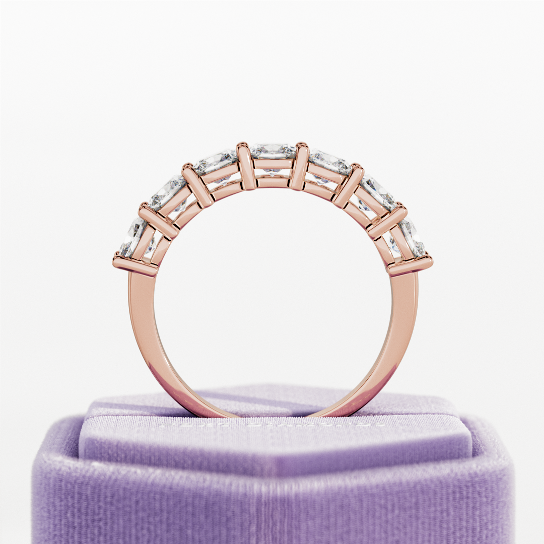 2.10 TCW Cushion Half Eternity Lab Grown Diamond Wedding Band