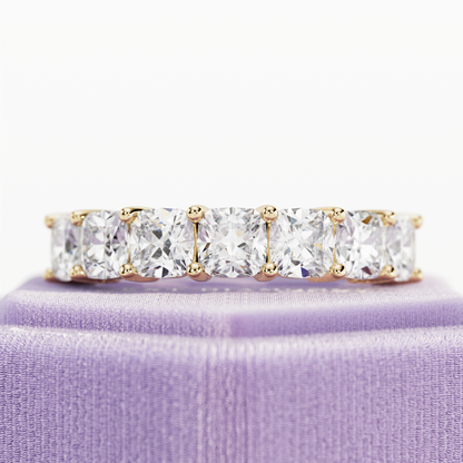 2.10 TCW Cushion Half Eternity Lab Grown Diamond Wedding Band