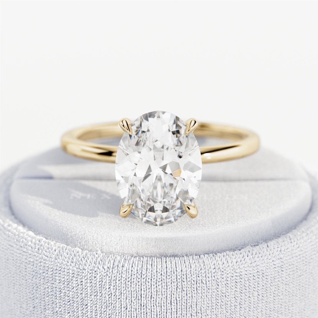 1.0-3.0 CT Oval cut Lab Grown Diamond Solitaire Engagement Ring
