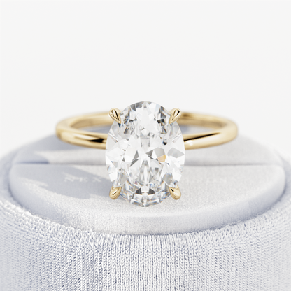 1.0-3.0 CT Oval cut Lab Grown Diamond Solitaire Engagement Ring