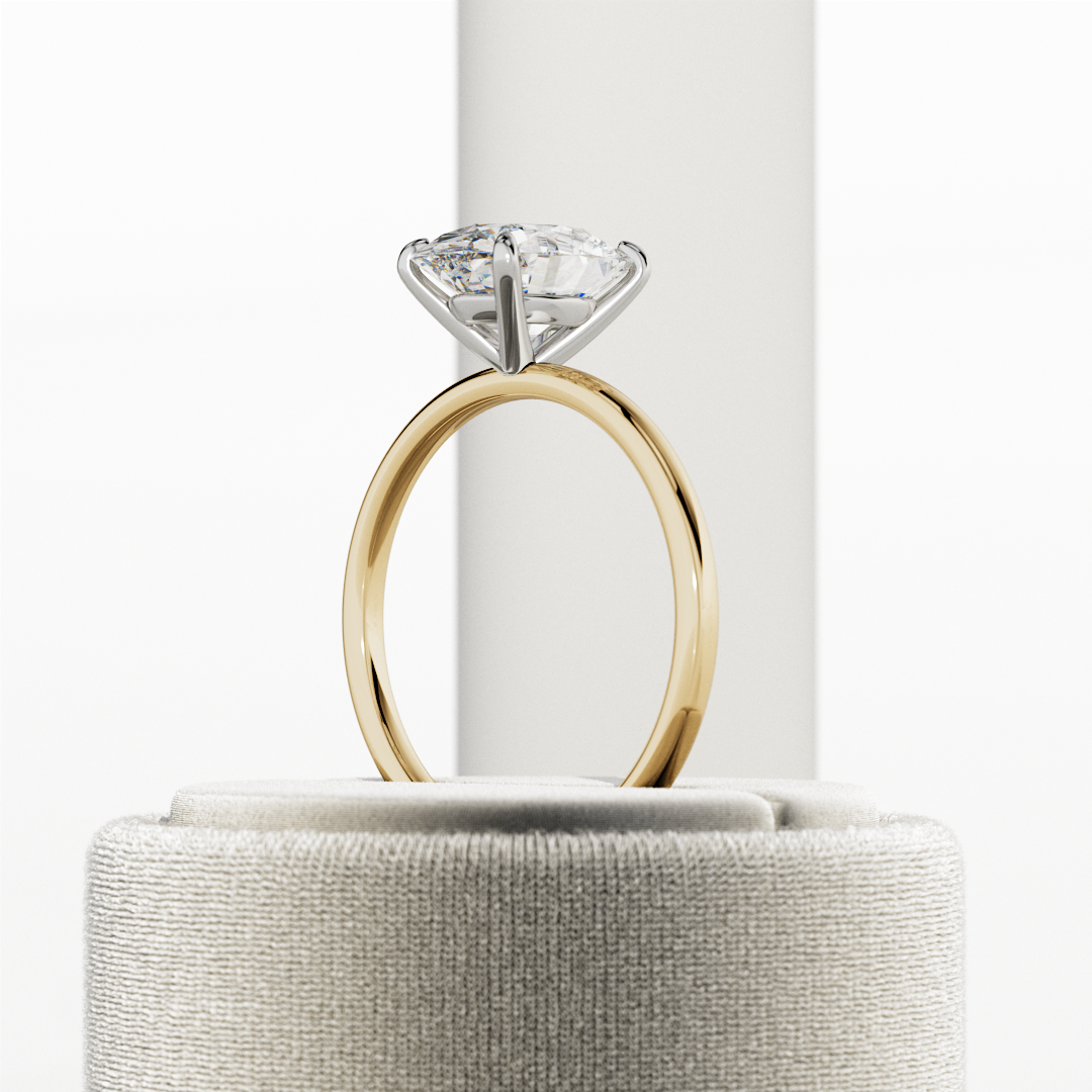 1.0-3.0 CT Oval cut Lab Grown Diamond Solitaire Engagement Ring